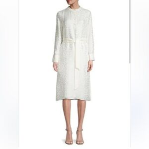 St John long sleeve White shirt dress size 6 new with out tag